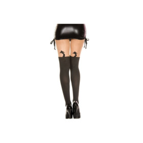 Collant semi opaque avec tête diable fantaisie 
